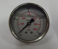 Manometer DR NG 63 R, 0 bis 400 Bar, G 1/4, hinten mit...