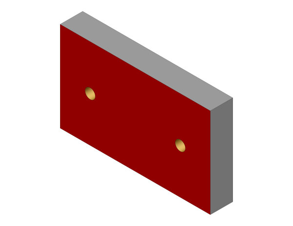 GMT Gummischiene, 60 x 15 x 100 mm, mit 2 Gew. M8 (GRAU), nach L221-4, Abst. 60 mm 36330215 - PROBST Ersatzteile