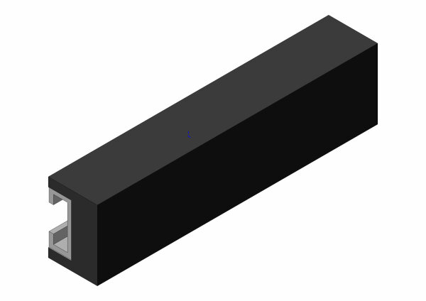 GMT Gummischiene 50 x 35 x 200 mm schwarz, mit einvulk. C-Profil 36710200 - PROBST Ersatzteile