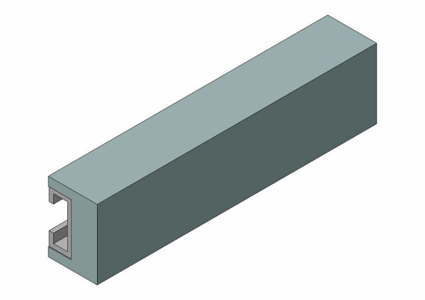 GMT Gummischiene, 50 x 35 x 200 mm, GRAU, mit einvulk. C-Profil 36760200 - PROBST Ersatzteile