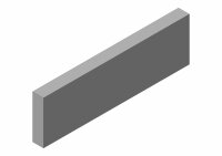 GMT Gummischiene, 60 x 15 x 200 mm, GRAU, mit 2 Gew. M8...