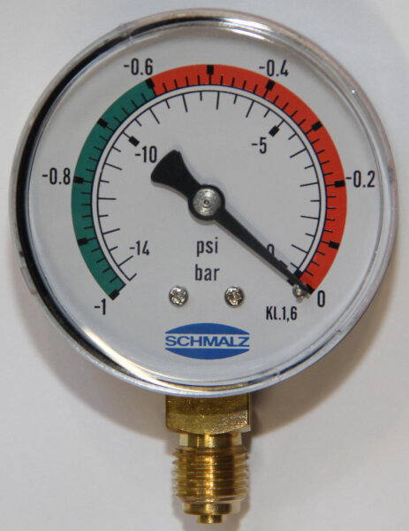 Vakuummanometer VAM 63/1 U rot-grün, für Jumbo SH (SNr. 10.07.02.00004) 22130008 - PROBST Ersatzteile