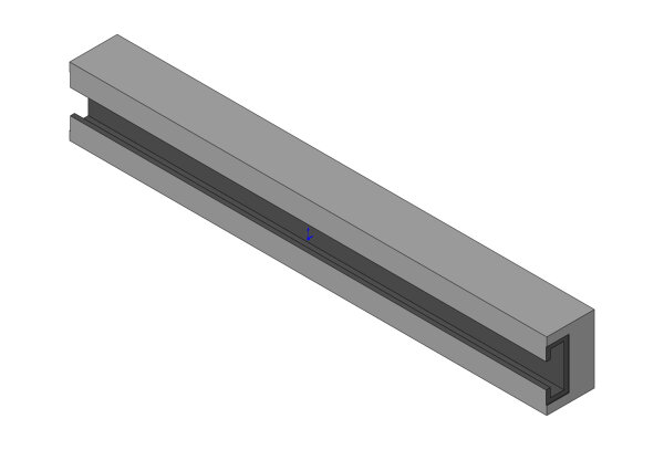 GMT Gummischiene, 50 x 35 x 350 mm, GRAU, mit einvulk. C-Profil 36760350 - PROBST Ersatzteile