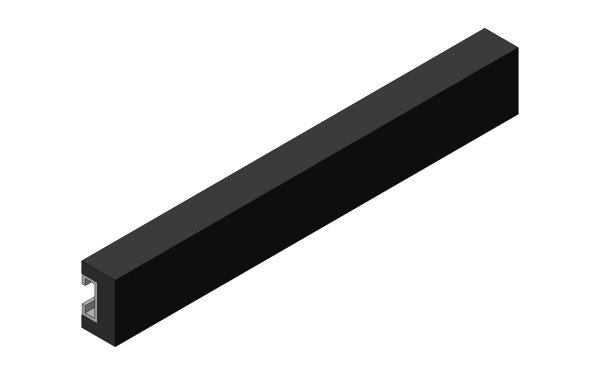 GMT Gummischiene, 60 x 35 x 420 mm, schwarz, mit einvulk. C-Profil 36730420 - PROBST Ersatzteile