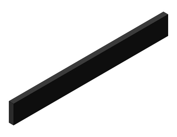 GMT Gummischiene, 60 x 15 x 500 mm, mit 4 Gew. M8 n. L240-42 36330027 - PROBST Ersatzteile