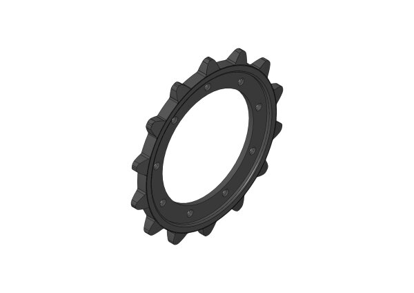 A-Rad (Standard) Z14/72, Innen-Ø 204 mm, zu Gummiraupen-Fahrschiff Farbgebung schwarz 21200017 - PROBST Ersatzteile